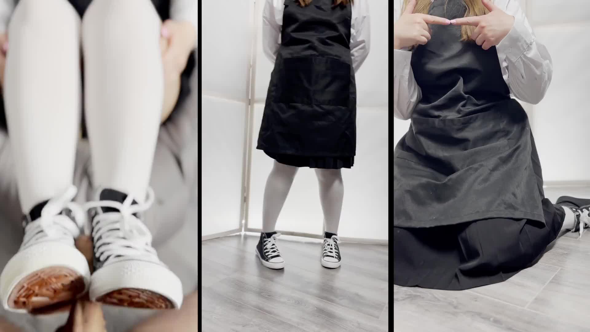 白过膝袜 帆布鞋 鞋交 打飞机