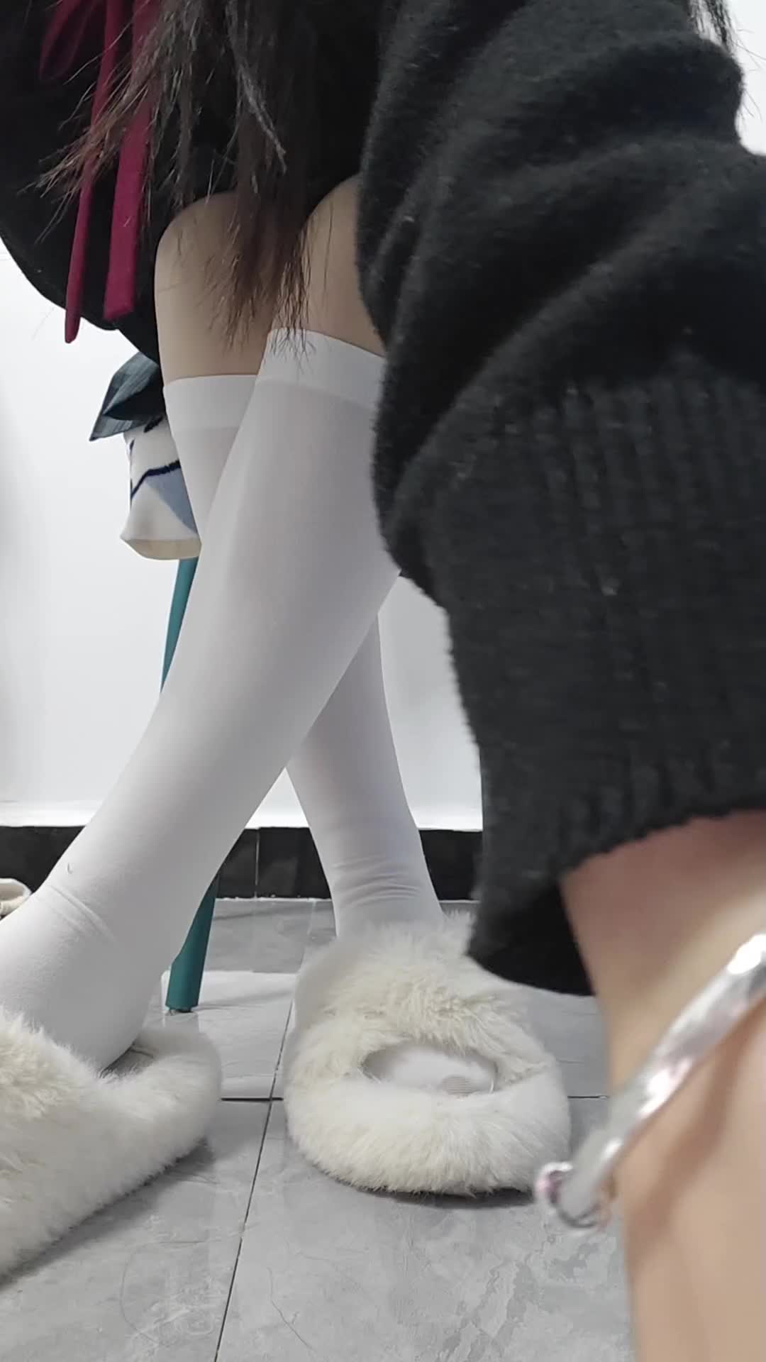 jk 厚肉丝 光腿神器 小腿袜 毛毛拖鞋 羞辱 搓脚 倒计时